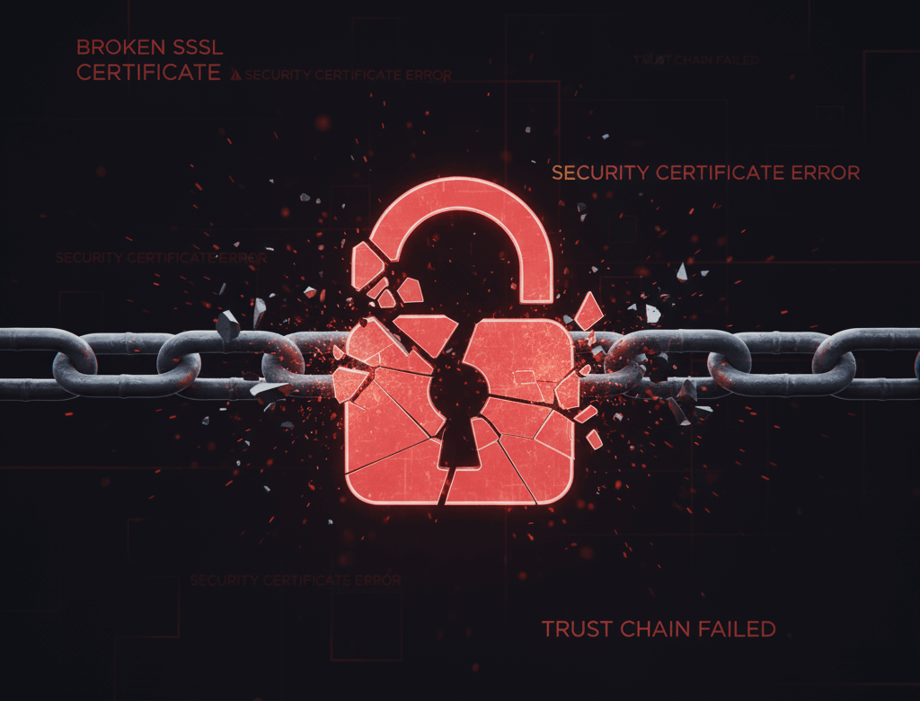 Törött SSL tanúsítvány hiba, megszakadt bizalmi lánc, hamis HTTPS tanúsítvány figyelmeztetés, DigiNotar biztonsági katasztrófa
